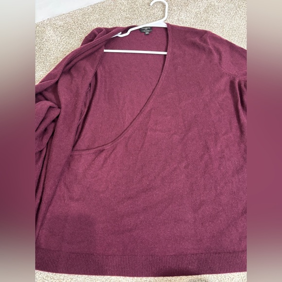 Talbots Woman Pure Cashmere Wrap Sweater Burgundy Wine V neck 1X - Picture 4 of 8